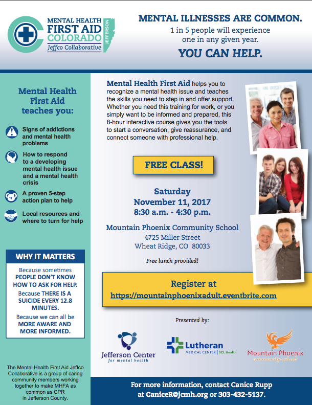 Registration Open for Adult Mental Health First Aid Training - Mountain ...